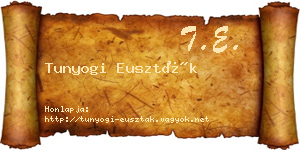 Tunyogi Euszták névjegykártya